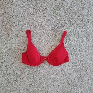 Shade & Shore Red Underwire Bikini Top and Ruffle Bottoms
